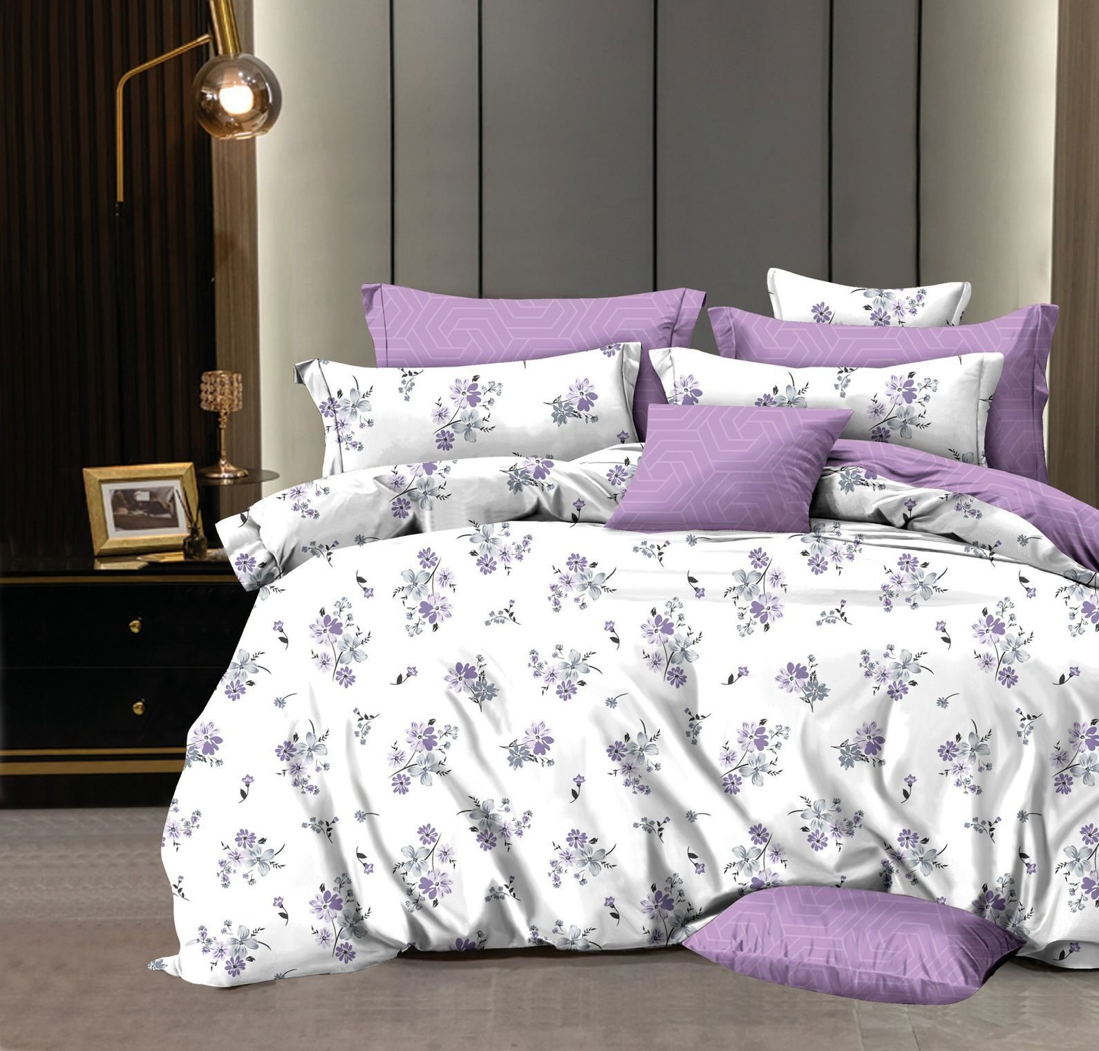Lenjerie de pat bumbac finet Exclusive – 6 piese, Model 15176 - imagine 2 Lenjerie de pat bumbac finet Exclusive – 6 piese, Model 15176 - imagine 2