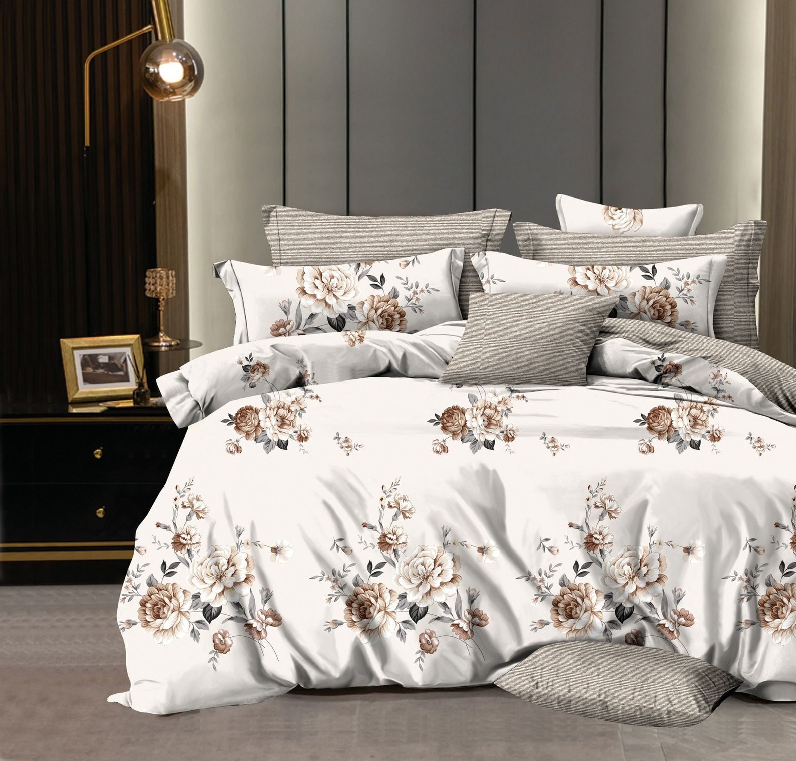 Lenjerie de pat bumbac finet Exclusive – 6 piese, Model 15179 - imagine 2 Lenjerie de pat bumbac finet Exclusive – 6 piese, Model 15179 - imagine 2
