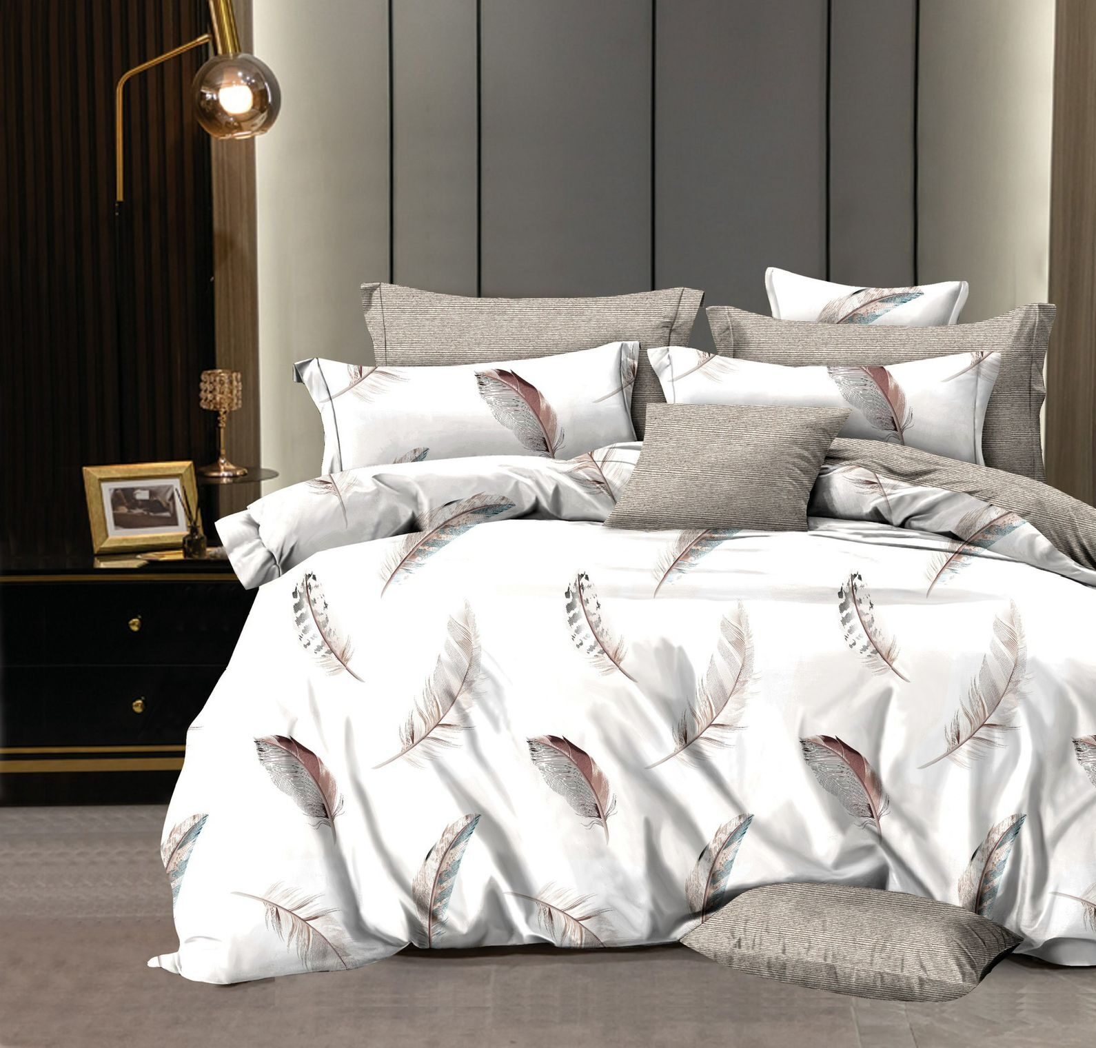 Lenjerie de pat bumbac finet Exclusive – 6 piese, Model 15181 - imagine 2 Lenjerie de pat bumbac finet Exclusive – 6 piese, Model 15181 - imagine 2