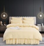Lenjerie de pat bumbac finet gros uni – 6 piese, Model 4948 - imagine 2