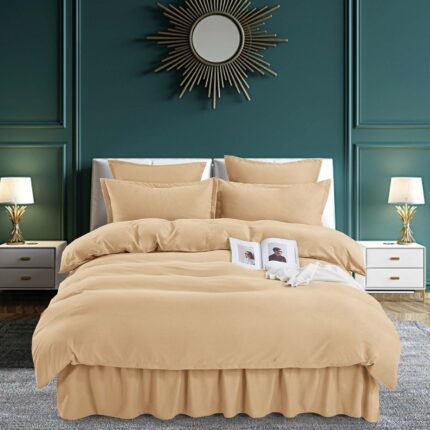 Lenjerie de pat bumbac finet gros uni – 6 piese, Model 4957 - imagine 2
