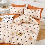 Lenjerie de pat bumbac finet Premium – cu elastic – 6 piese, Model 17191