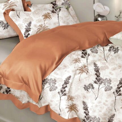 Lenjerie de pat bumbac finet Premium – cu elastic – 6 piese, Model 17196