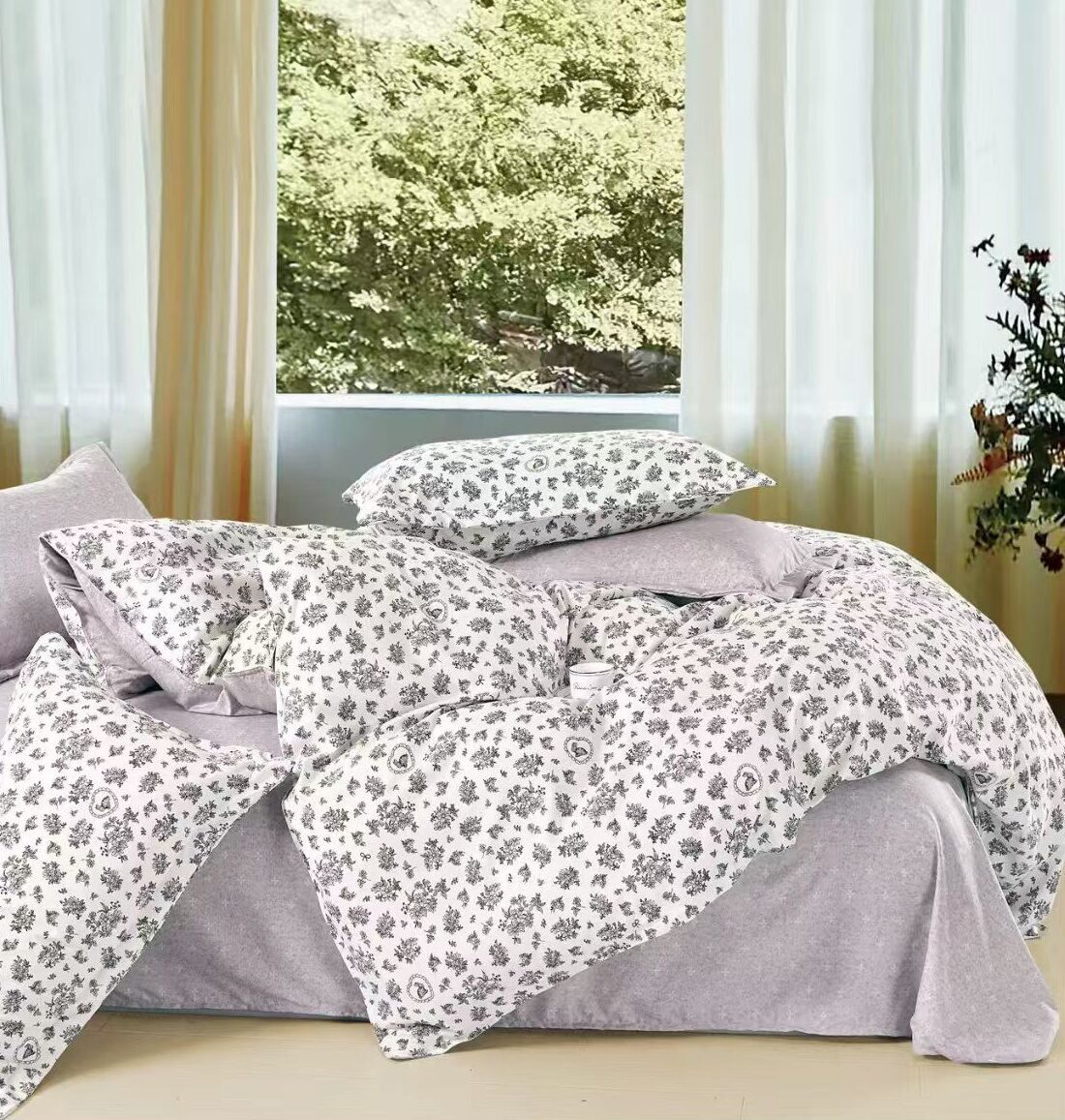 Lenjerie de pat bumbac finet Premium – cu elastic – 6 piese, Model 17201 Lenjerie de pat bumbac finet Premium – cu elastic – 6 piese, Model 17201