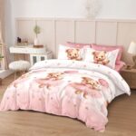 Lenjerie de pat bumbac finet Premium cu elastic – Editia pentru copii – 6 piese, Model 17038