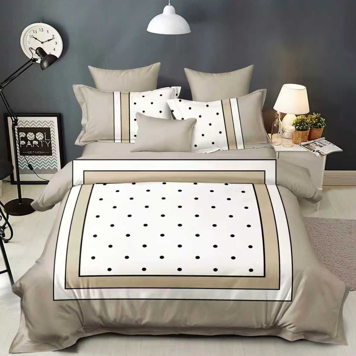 Lenjerie de pat bumbac finet Premium – gama 5D – 6 piese, Model 17612 - imagine 2 Lenjerie de pat bumbac finet Premium – gama 5D – 6 piese, Model 17612 - imagine 2