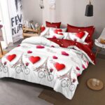 Lenjerie de pat bumbac finet Premium Pucioasa – 6 piese, Model 18428