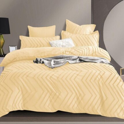 Lenjerie de pat bumbac PREMIUM Velvet Jacquard GROFAT – 6 piese, Model 16215 - imagine 2