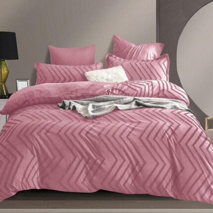Lenjerie de pat bumbac PREMIUM Velvet Jacquard GROFAT – 6 piese, Model 16216 - imagine 2