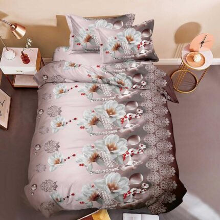 Lenjerie de pat bumbac satinat 3D – 1 persoana – 4 piese, Model 14323