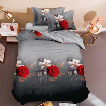 Lenjerie de pat bumbac satinat 3D – 1 persoana – 4 piese, Model 14327