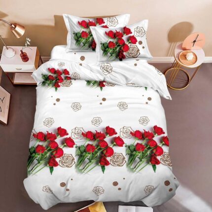 Lenjerie de pat bumbac satinat 3D – 1 persoana – 4 piese, Model 14329