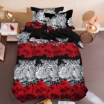 Lenjerie de pat bumbac satinat 3D – 1 persoana – 4 piese, Model 14336