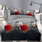Lenjerie de pat bumbac satinat 3D – 4 piese, Model 13945 - imagine 2