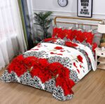 Lenjerie de pat bumbac satinat 3D – 4 piese, Model 13951 - imagine 2