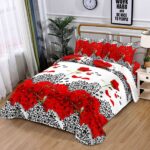 Lenjerie de pat bumbac satinat 3D – 4 piese, Model 13951 - imagine 2