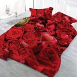 Lenjerie de pat bumbac satinat 3D – 4 piese, Model 13952 - imagine 2