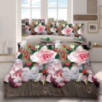 Lenjerie de pat bumbac satinat 3D – 4 piese, Model 15100 - imagine 2