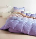 Lenjerie de pat bumbac satinat Deluxe cu elastic – 4 piese, Model 15016 - imagine 2
