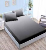 Lenjerie de pat bumbac satinat Deluxe cu elastic – 4 piese, Model 15017