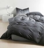 Lenjerie de pat bumbac satinat Deluxe cu elastic – 4 piese, Model 15017 - imagine 2