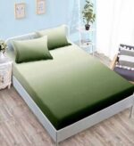Lenjerie de pat bumbac satinat Deluxe cu elastic – 4 piese, Model 15020