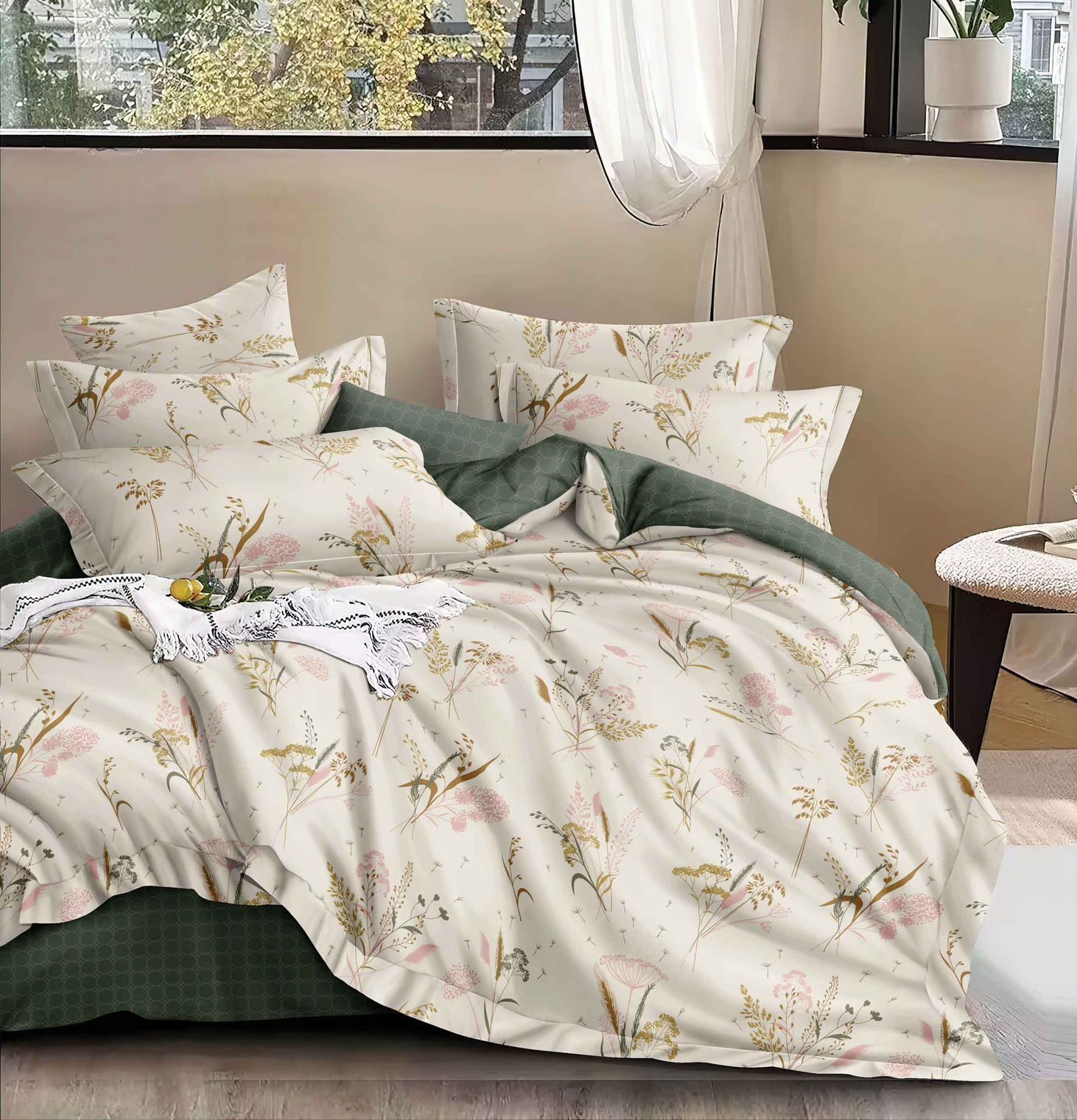 Lenjerie de pat bumbac satinat – gama Luxury – 4 piese, Model 16705 Lenjerie de pat bumbac satinat – gama Luxury – 4 piese, Model 16705