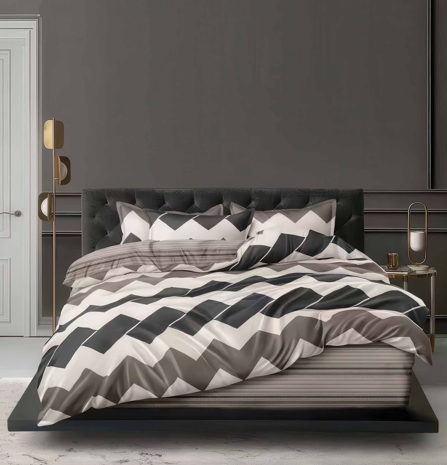 Lenjerie de pat bumbac satinat – gama Luxury – 4 piese, Model 16713 Lenjerie de pat bumbac satinat – gama Luxury – 4 piese, Model 16713
