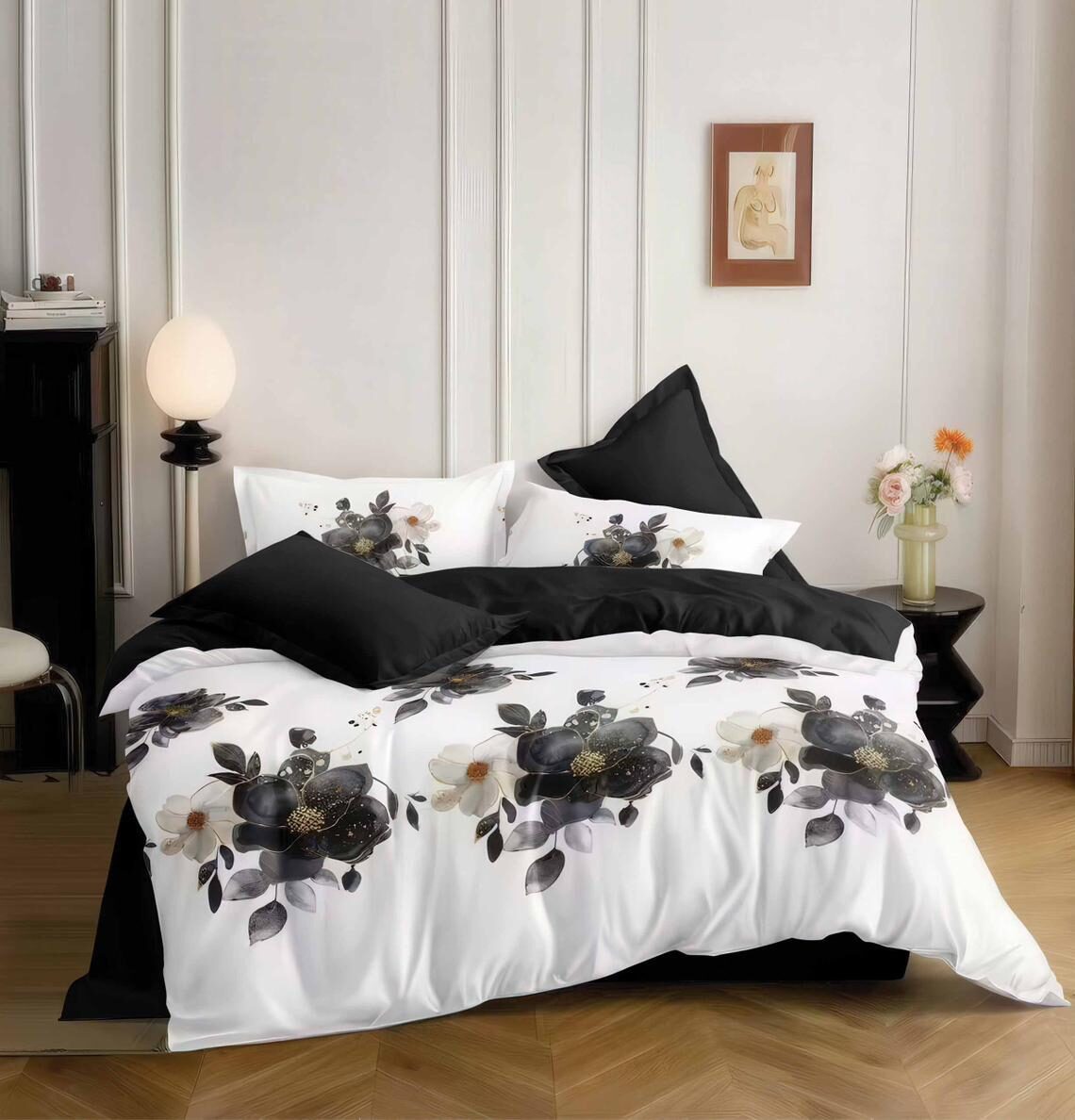 Lenjerie de pat bumbac satinat – gama Luxury – 4 piese, Model 16781 Lenjerie de pat bumbac satinat – gama Luxury – 4 piese, Model 16781