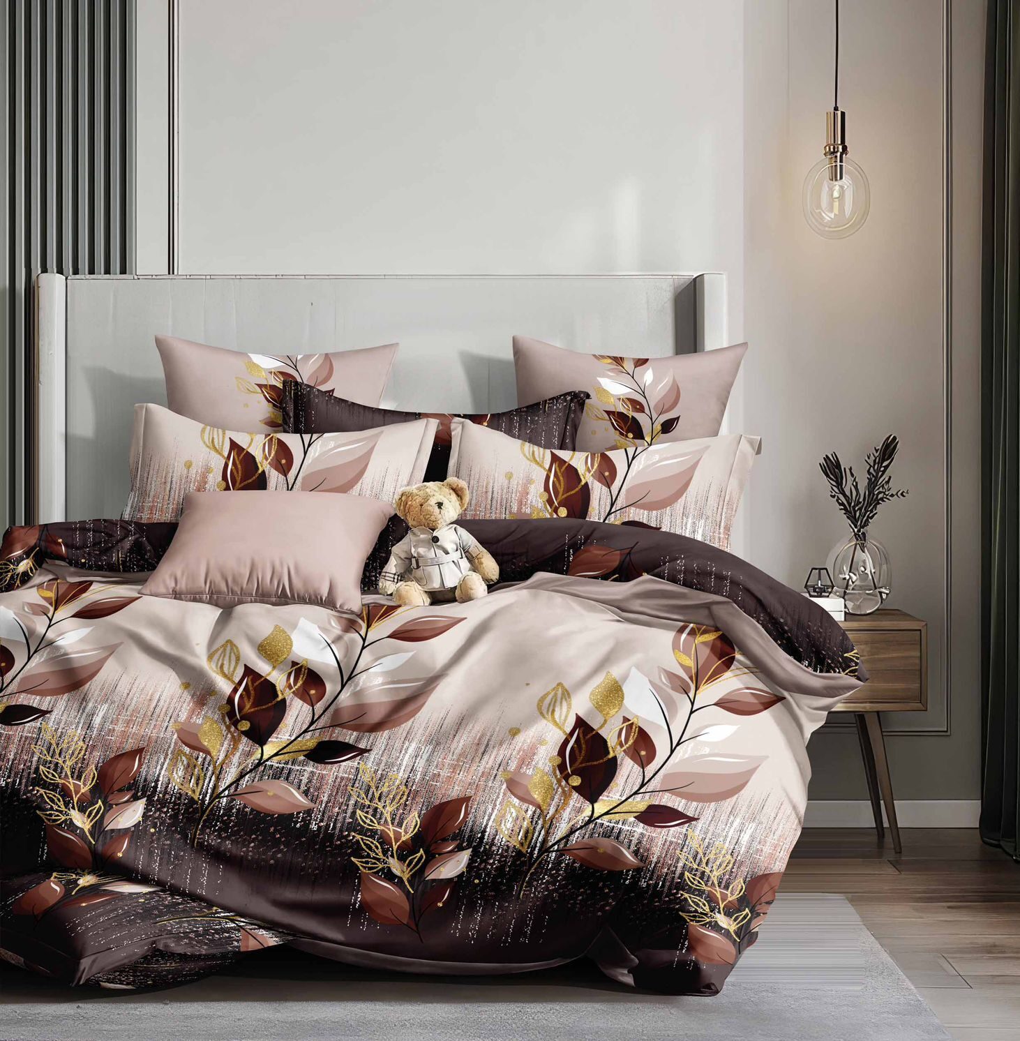 Lenjerie de pat bumbac satinat – gama Luxury – 4 piese, Model 18516 Lenjerie de pat bumbac satinat – gama Luxury – 4 piese, Model 18516