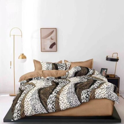 Lenjerie de pat bumbac satinat – gama Luxury – cu elastic – 4 piese, Model 17176