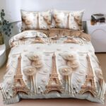 Lenjerie de pat bumbac satinat PREMIUM – 4 piese, Model 18286