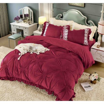 Lenjerie de pat catifea – 4 piese, Model 5649 - imagine 2