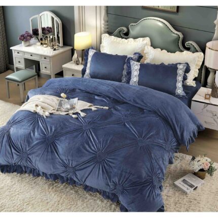 Lenjerie de pat catifea – 4 piese, Model 5654 - imagine 2