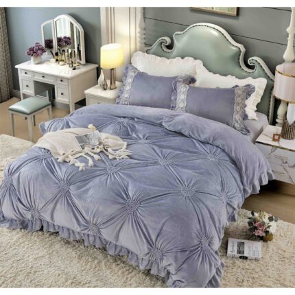Lenjerie de pat catifea – 4 piese, Model 5655 - imagine 2