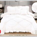 Lenjerie de pat catifea cu inimi brodate – 6 piese, Model 17368