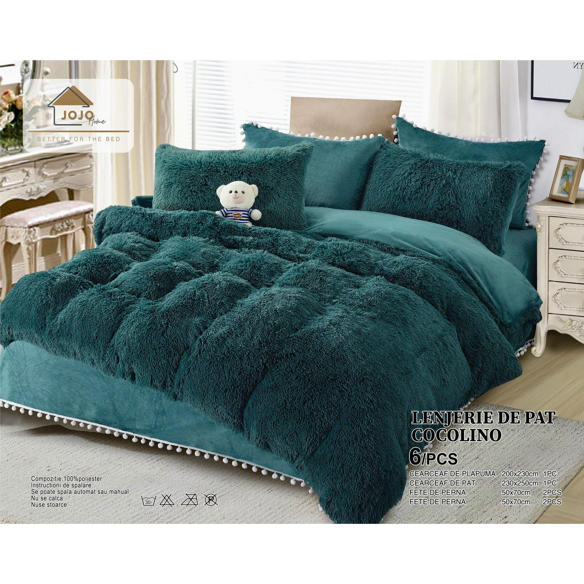 Lenjerie de pat cocolino Fluffy – 6 piese, Model 5280 Lenjerie de pat cocolino Fluffy – 6 piese, Model 5280