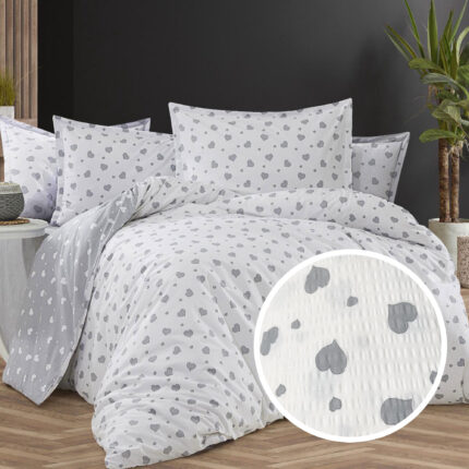 Lenjerie de pat creponata 100% bumbac, Model 13102