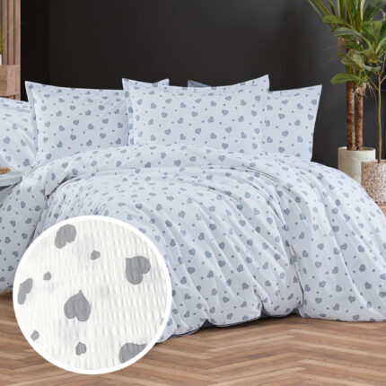 Lenjerie de pat creponata 100% bumbac, Model 13115