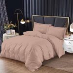 Lenjerie de pat damasc cu elastic – 4 piese, Model 9127 - imagine 2