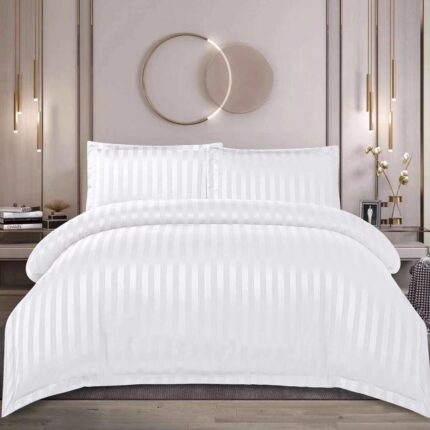 Lenjerie de pat damasc cu elastic – Horeca Premium – 4 piese, Model 12536 - imagine 2