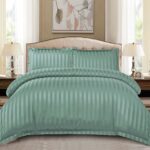 Lenjerie de pat damasc Deluxe gama Horeca – cu elastic – 4 piese, Model 15049 - imagine 2