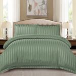 Lenjerie de pat damasc Deluxe gama Horeca – cu elastic – 4 piese, Model 15050 - imagine 2