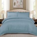 Lenjerie de pat damasc Deluxe gama Horeca – cu elastic – 4 piese, Model 15057 - imagine 2