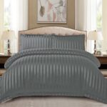 Lenjerie de pat damasc Deluxe gama Horeca – cu elastic – 4 piese, Model 15059 - imagine 2