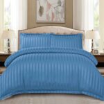 Lenjerie de pat damasc Deluxe gama Horeca – cu elastic – 4 piese, Model 15061 - imagine 2