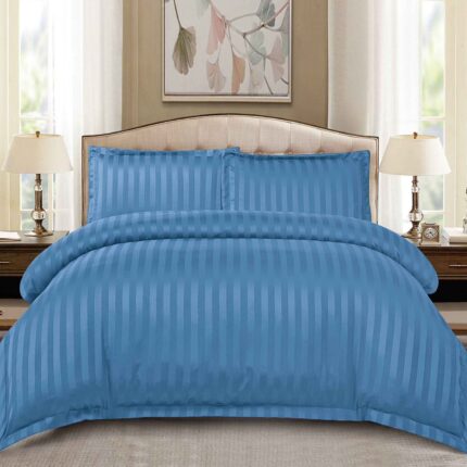 Lenjerie de pat damasc Deluxe gama Horeca – cu elastic – 4 piese, Model 15061 - imagine 2