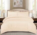 Lenjerie de pat damasc Deluxe gama Horeca – cu elastic – 4 piese, Model 15063 - imagine 2