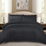 Lenjerie de pat damasc Deluxe gama Horeca – cu elastic – 4 piese, Model 15065 - imagine 2