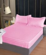 Lenjerie de pat damasc Deluxe gama Horeca – cu elastic – 4 piese, Model 15067